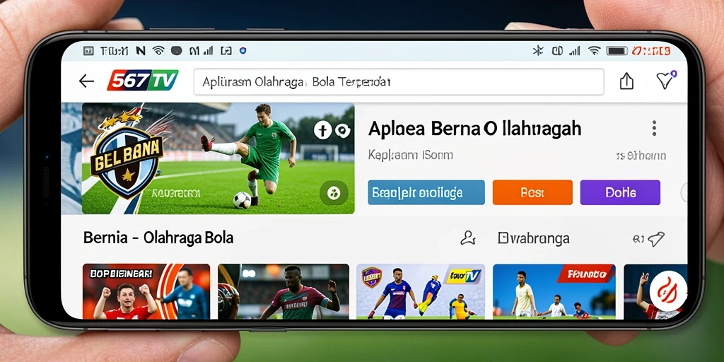 Tangkapan layar antarmuka aplikasi 567TV untuk berita olahraga bola.
