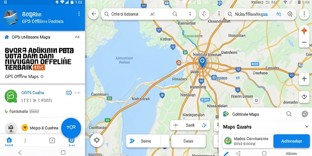 Antarmuka aplikasi 8QR yang intuitif untuk navigasi GPS.