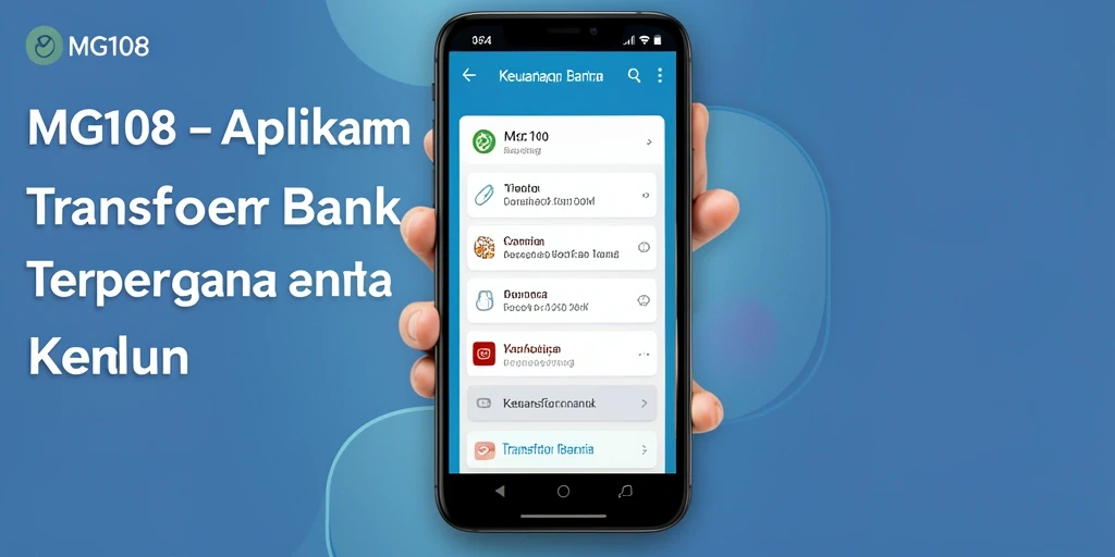 Antarmuka aplikasi MG108 untuk Transfer Bank yang efisien dan mudah digunakan.