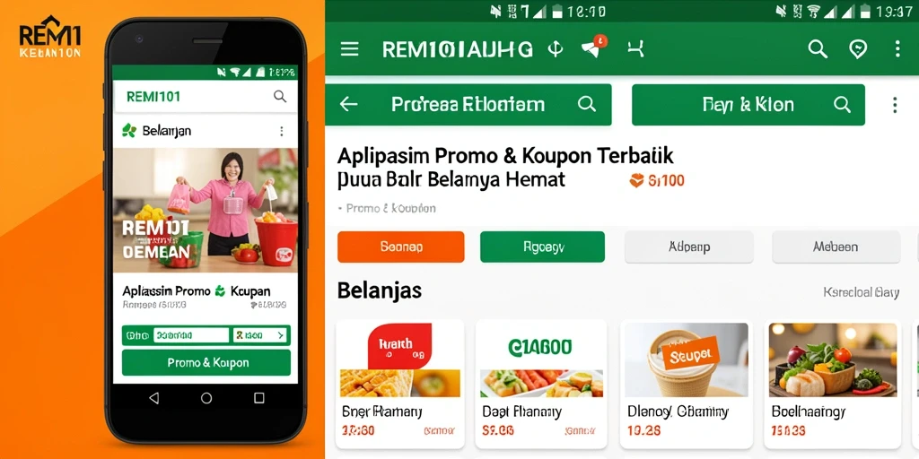 Antarmuka aplikasi REMI101 dengan berbagai promo menarik.