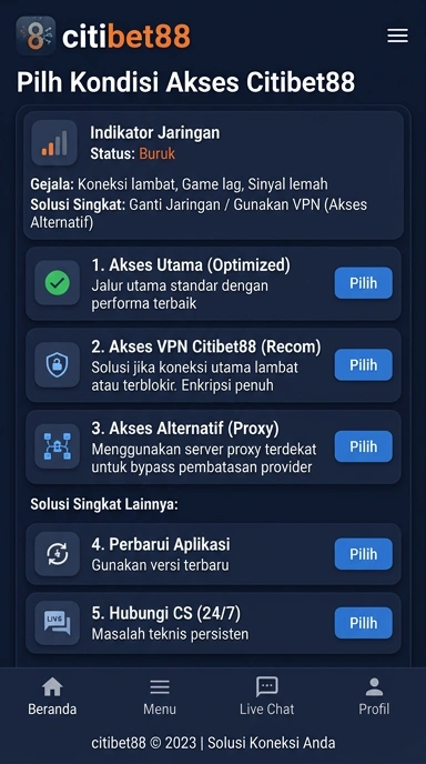 Tampilan link alternatif citibet88