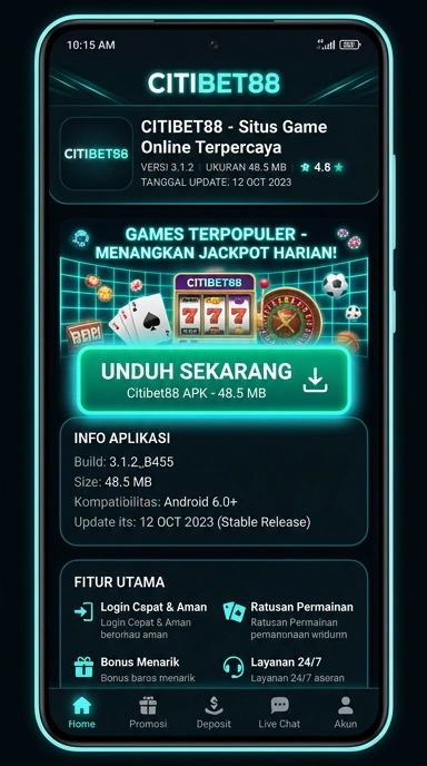 Tampilan halaman APK citibet88