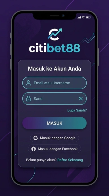 Tampilan halaman login citibet88